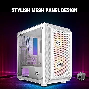 Cabinet Ant Esports 200 Air Mini Mesh WHITE GAMING CASE M-ATX