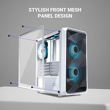 CABINET Ant Esports 100 Air Mini M ATX GAMING CASE White