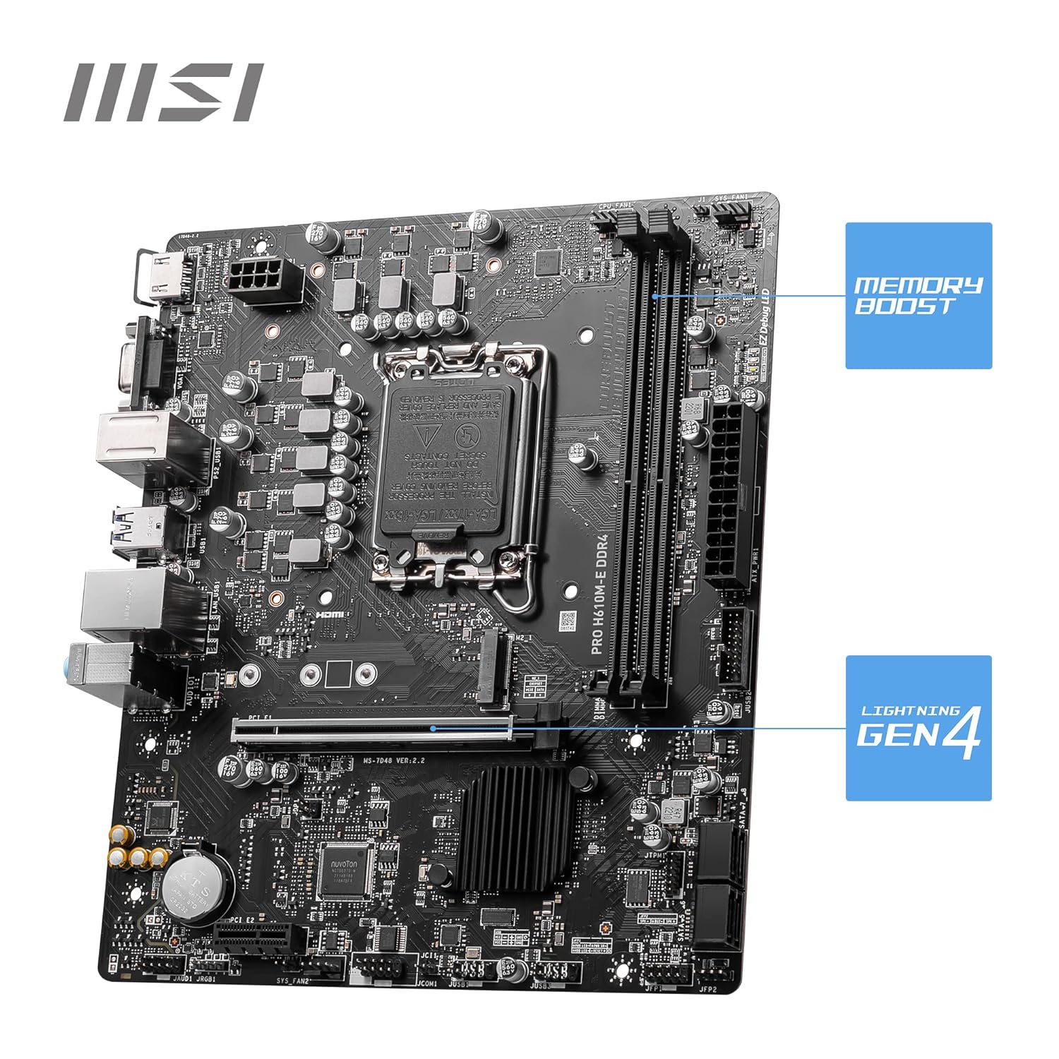 MOTHERBOARD Pro H610M-E MSI DDR4 