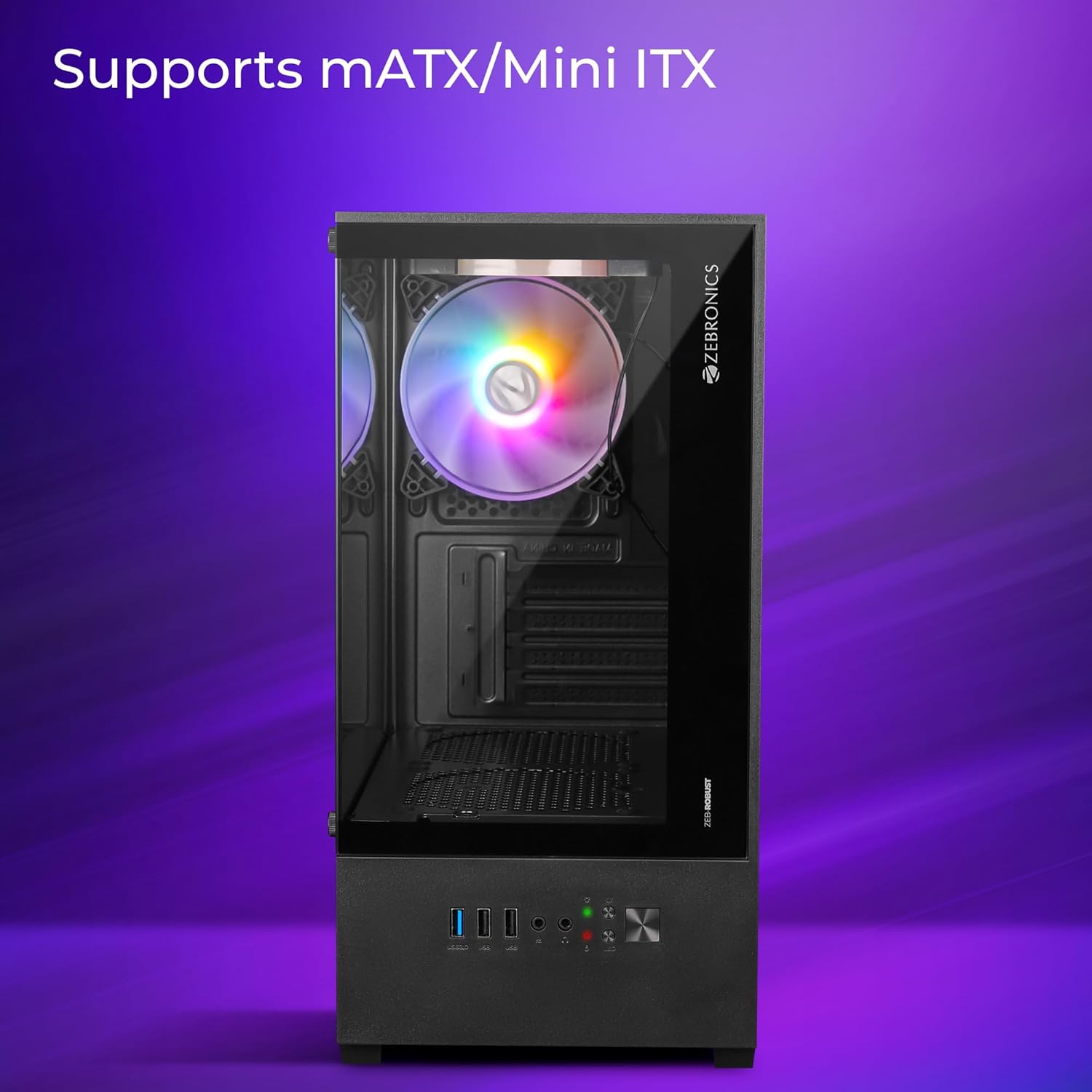 cabinet ROBUST Premium Gaming Chassis ZEBRONICS black