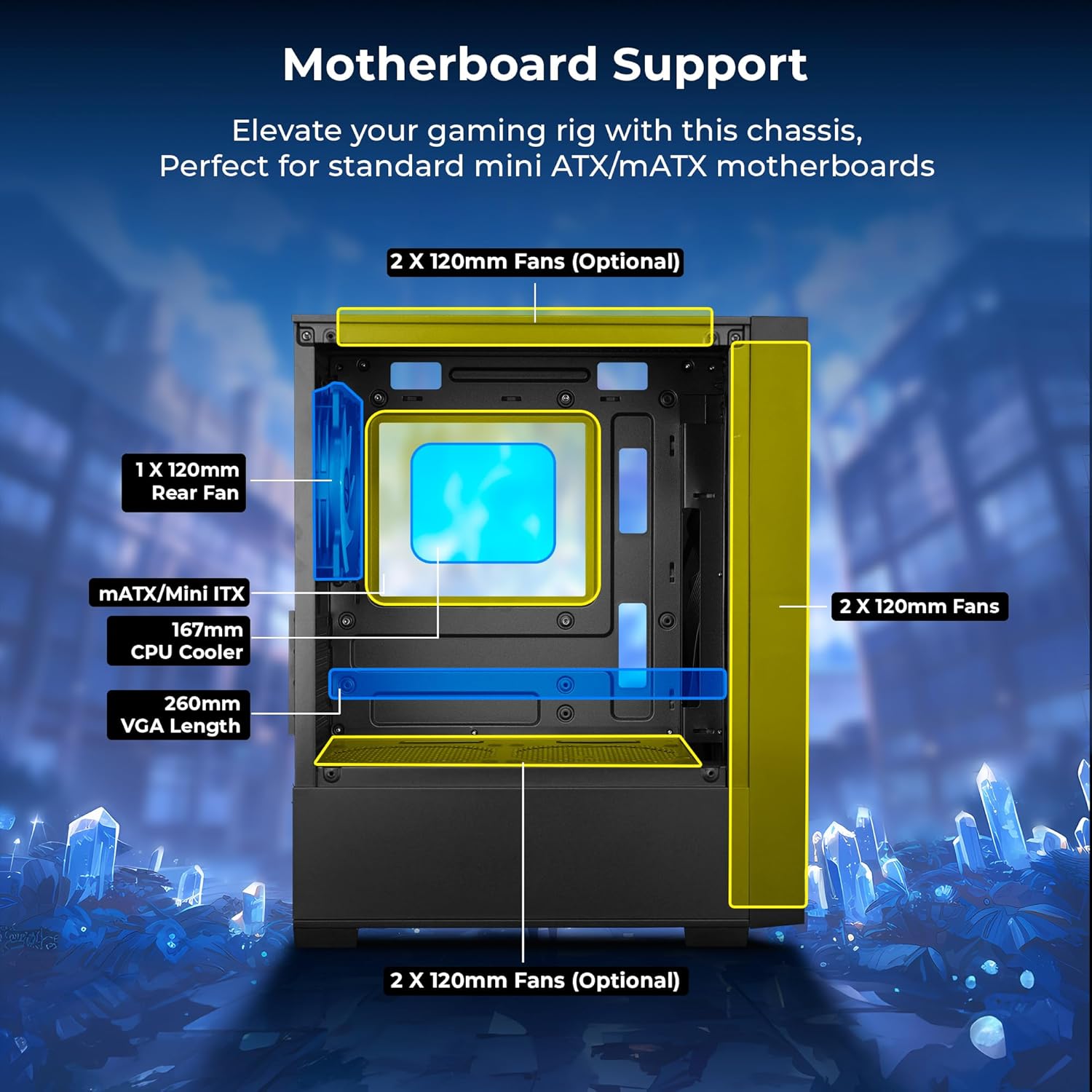 cabinet TWOFACE Premium Gaming ZEBRONICS black