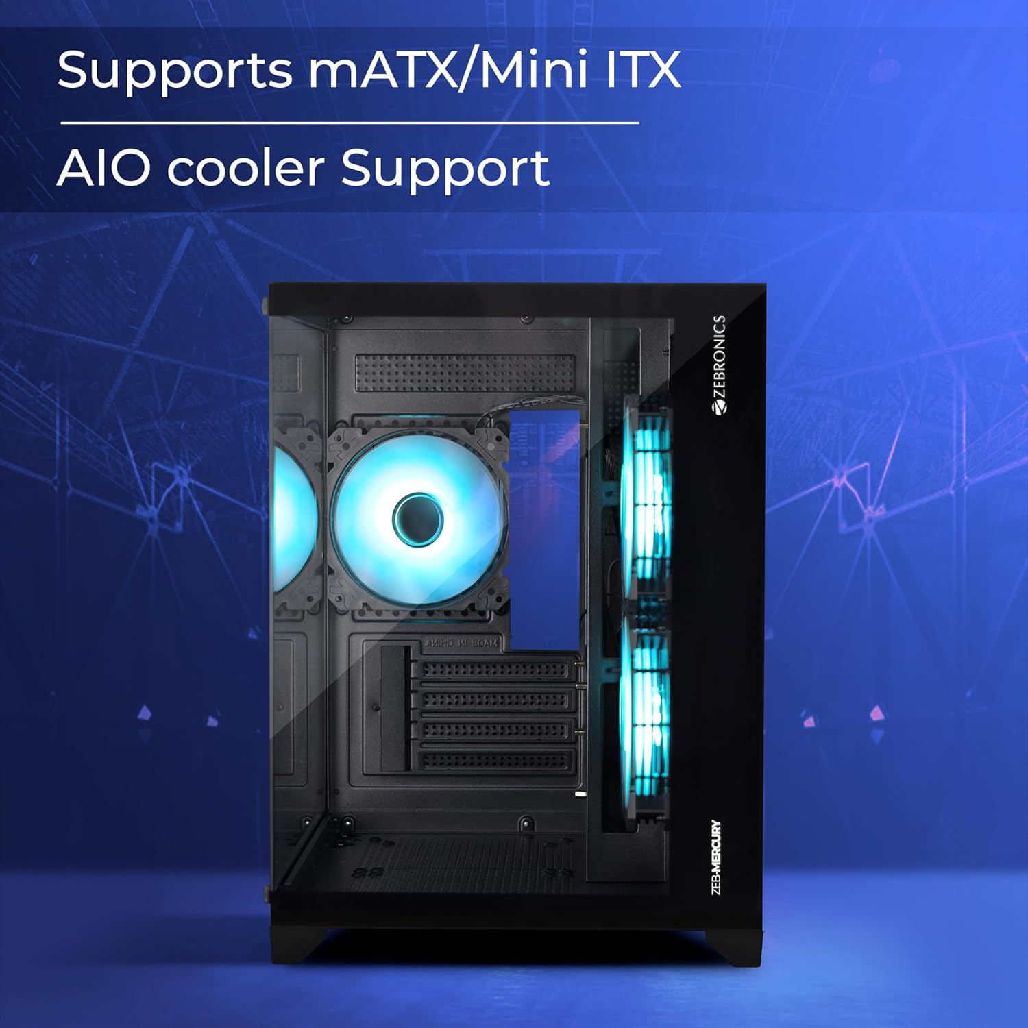 CABINET Mercury Premium Gaming Chassis ZEBRONICS BLACK