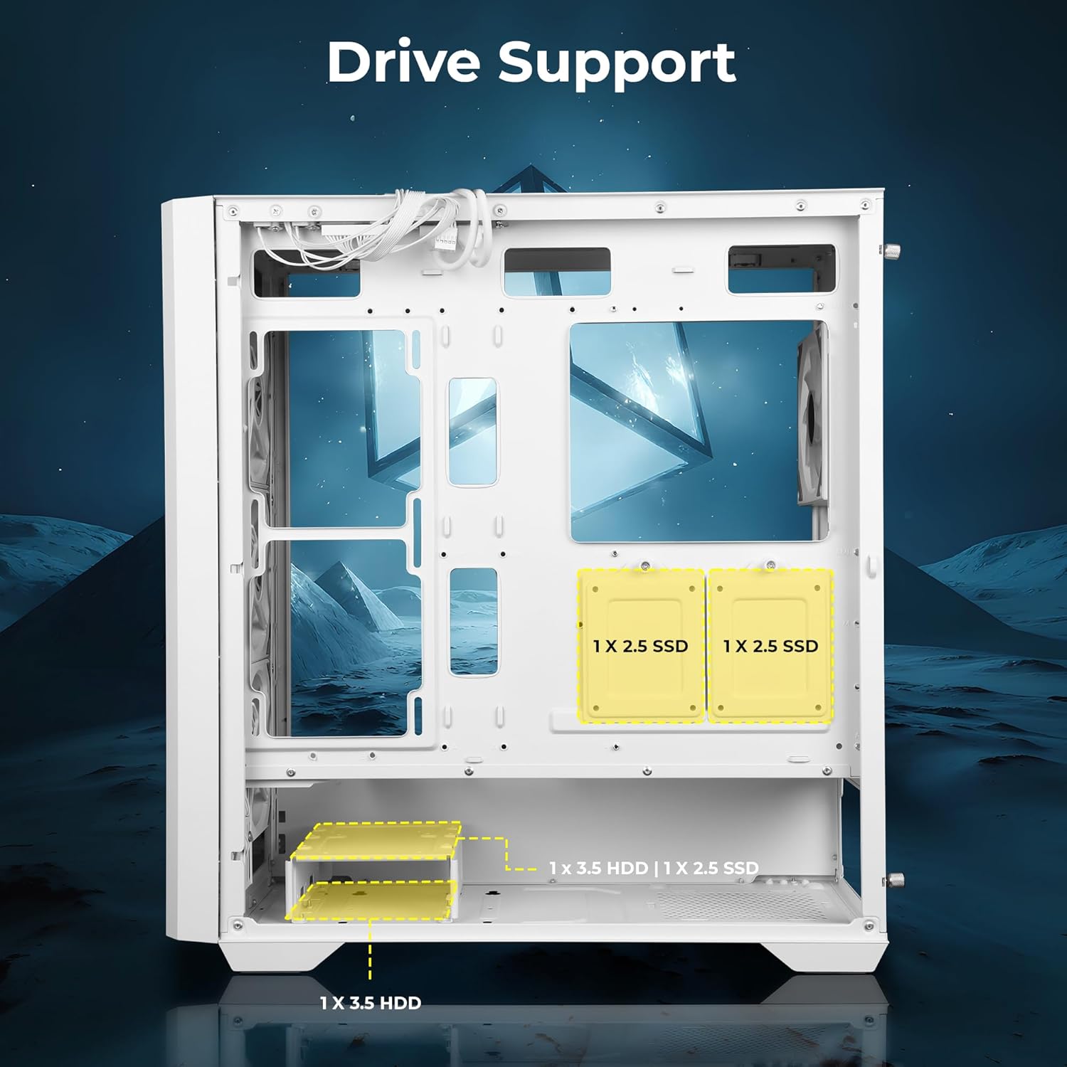 CABINET Spectra Premium Gaming Cabinet Zebronics White