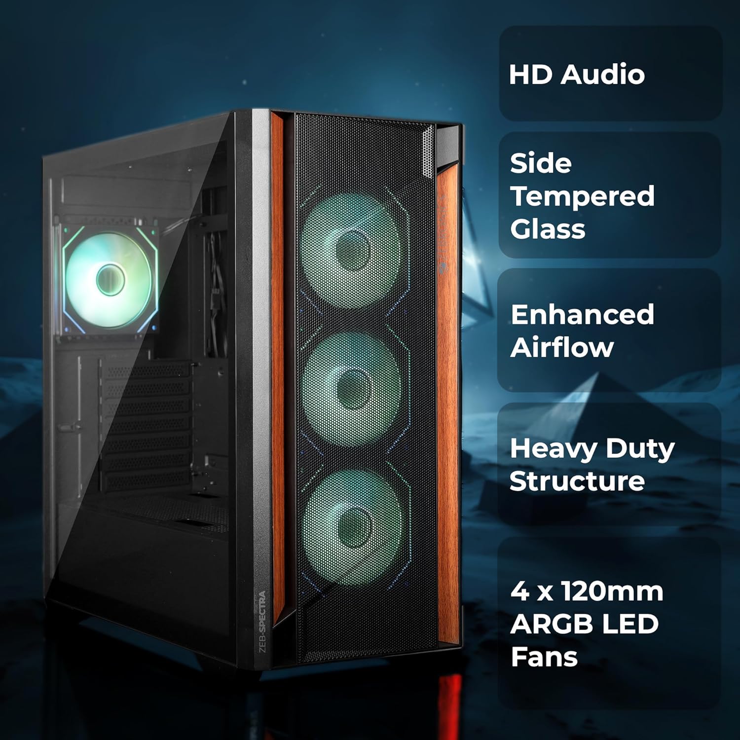 CABINET Spectra Premium Gaming Cabinet Zebronics BLACK