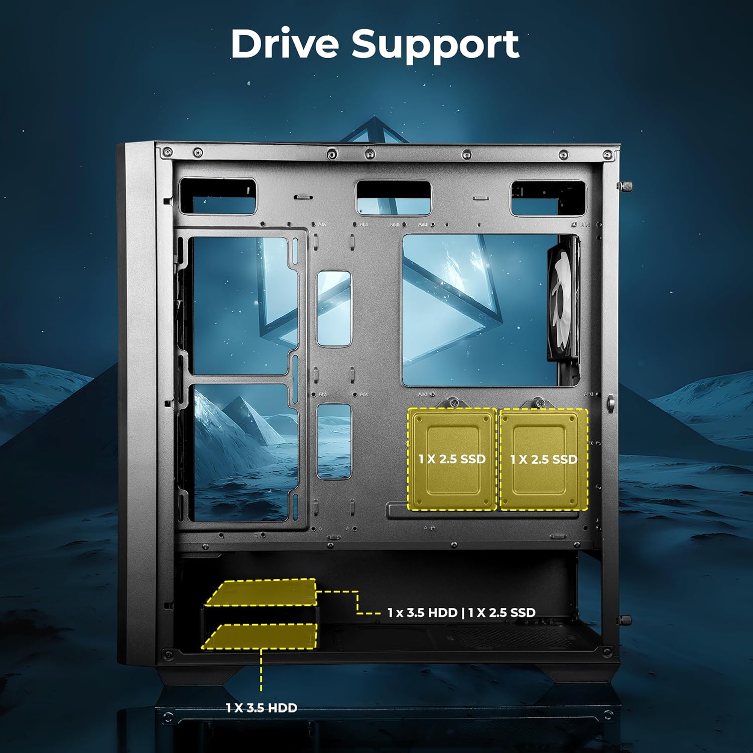 CABINET Spectra Premium Gaming Cabinet Zebronics BLACK