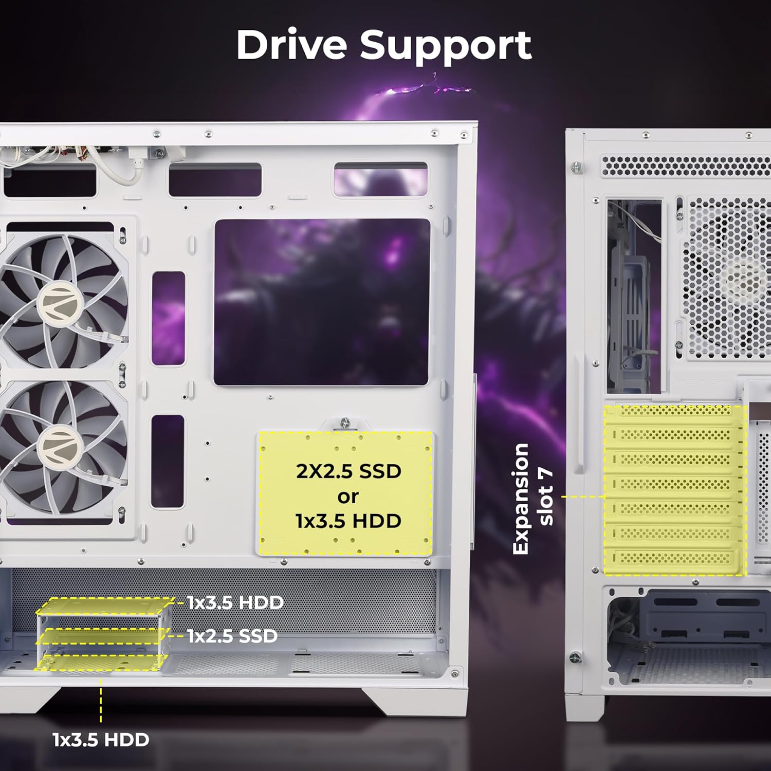 CABINET Atlas Premium Gaming Cabinet ZEBRONICS WHHITE